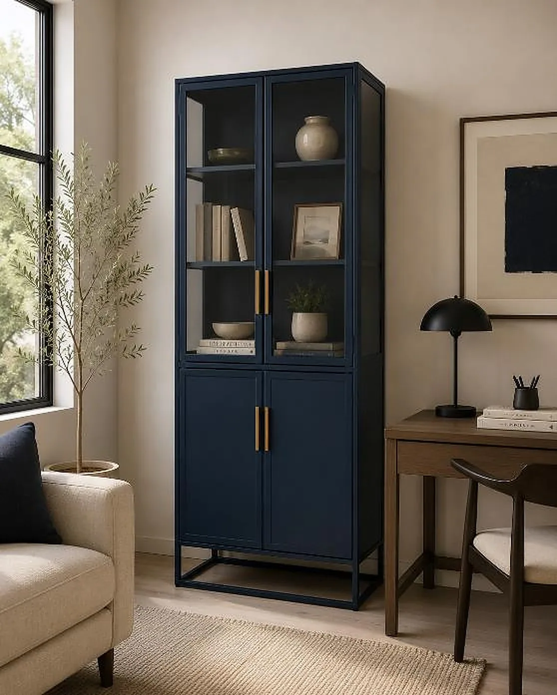 Tall Display Cabinet — Blue — main view